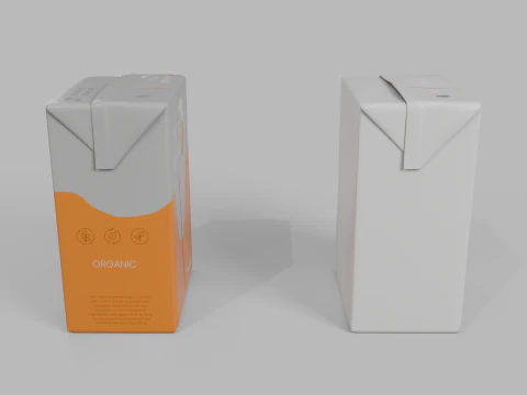 Beverage Carton 200 ml - Customizable Drink Box 3D Model
