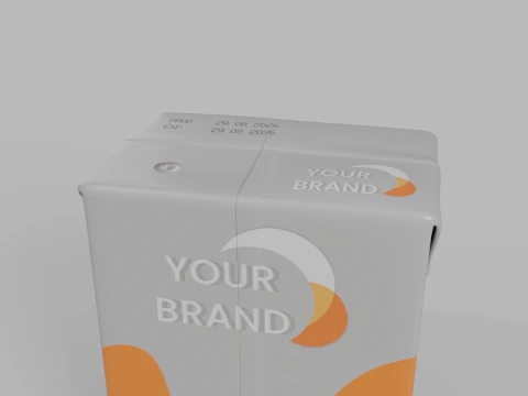 Beverage Carton 200 ml - Customizable Drink Box 3D Model