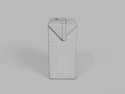 Beverage Carton 200 ml - Customizable Drink Box 3D Model