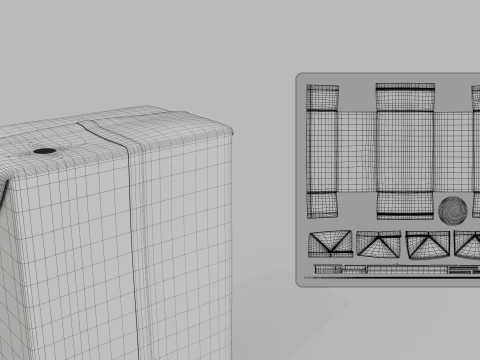 Beverage Carton 200 ml - Customizable Drink Box 3D Model