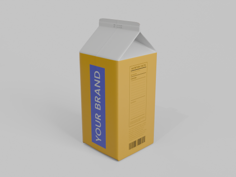 Beverage Carton 2000 ml - Customizable Gable-Top Drink Box Modello 3D