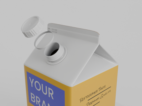 Beverage Carton 2000 ml - Customizable Gable-Top Drink Box Modello 3D