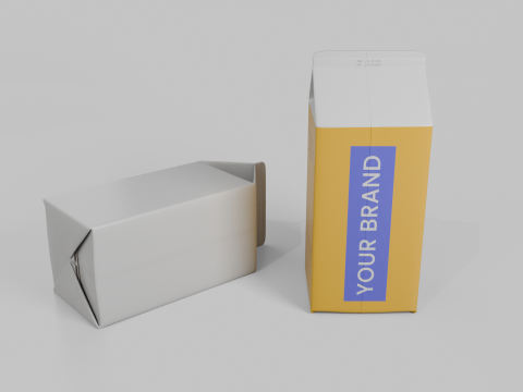 Beverage Carton 2000 ml - Customizable Gable-Top Drink Box Modello 3D