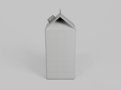 Beverage Carton 2000 ml - Customizable Gable-Top Drink Box Modello 3D