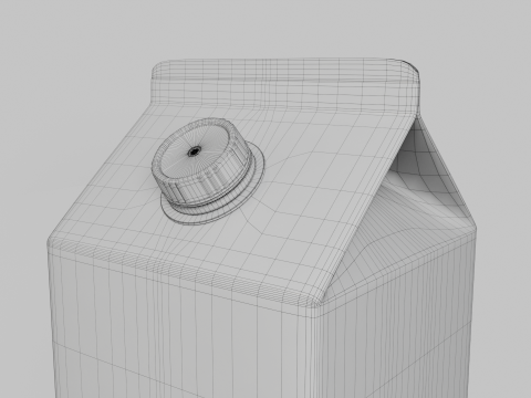 Beverage Carton 2000 ml - Customizable Gable-Top Drink Box Modello 3D