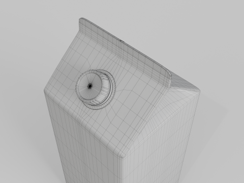 Beverage Carton 2000 ml - Customizable Gable-Top Drink Box Modello 3D
