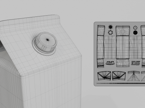 Beverage Carton 2000 ml - Customizable Gable-Top Drink Box Modello 3D