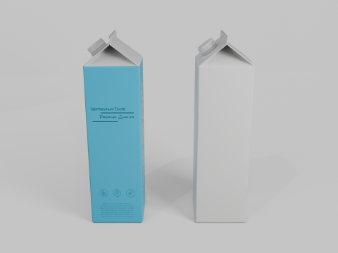 Beverage Carton 1500 ml - Customizable Gable-Top Drink Box Model 3D
