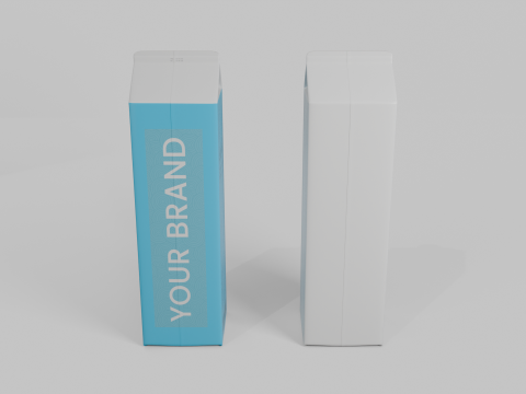 Beverage Carton 1500 ml - Customizable Gable-Top Drink Box Model 3D