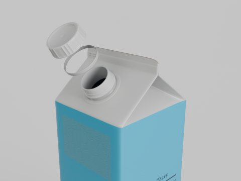 Beverage Carton 1500 ml - Customizable Gable-Top Drink Box Model 3D