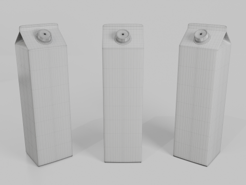 Beverage Carton 1500 ml - Customizable Gable-Top Drink Box Model 3D