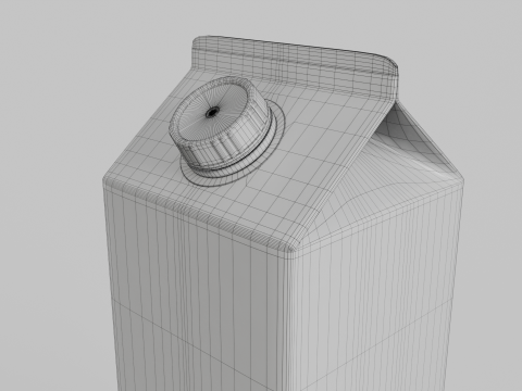 Beverage Carton 1500 ml - Customizable Gable-Top Drink Box Model 3D