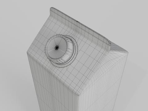 Beverage Carton 1500 ml - Customizable Gable-Top Drink Box Model 3D