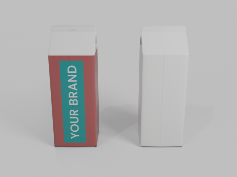 Beverage Carton 1000 ml - Customizable Gable-Top Drink Box 3D 模型