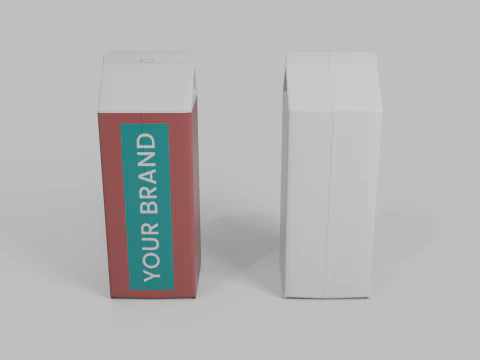 Beverage Carton 1000 ml - Customizable Gable-Top Drink Box 3D Model