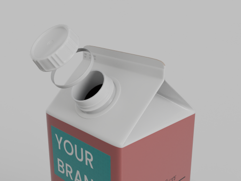 Beverage Carton 1000 ml - Customizable Gable-Top Drink Box 3D 模型