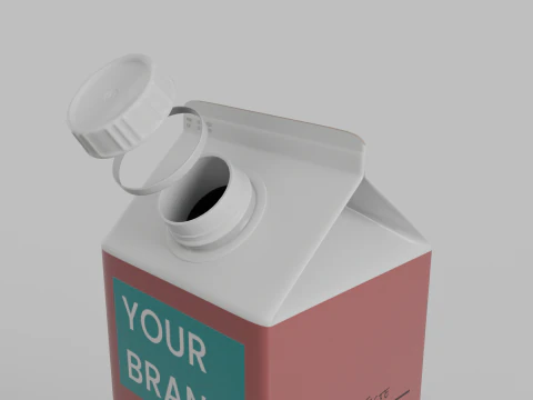 Beverage Carton 1000 ml - Customizable Gable-Top Drink Box 3D Model