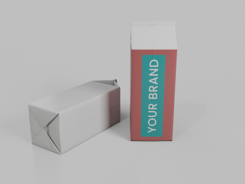 Beverage Carton 1000 ml - Customizable Gable-Top Drink Box 3D 模型