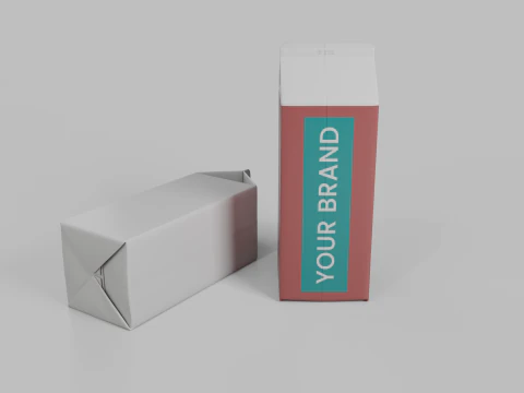 Beverage Carton 1000 ml - Customizable Gable-Top Drink Box 3D Model