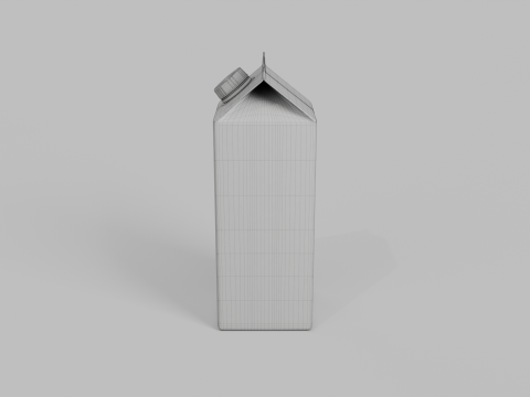 Beverage Carton 1000 ml - Customizable Gable-Top Drink Box 3D 模型