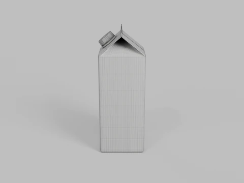 Beverage Carton 1000 ml - Customizable Gable-Top Drink Box 3D Model