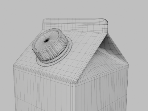 Beverage Carton 1000 ml - Customizable Gable-Top Drink Box 3D 模型