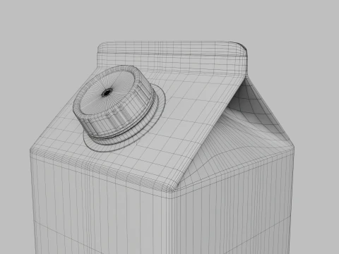 Beverage Carton 1000 ml - Customizable Gable-Top Drink Box 3D Model
