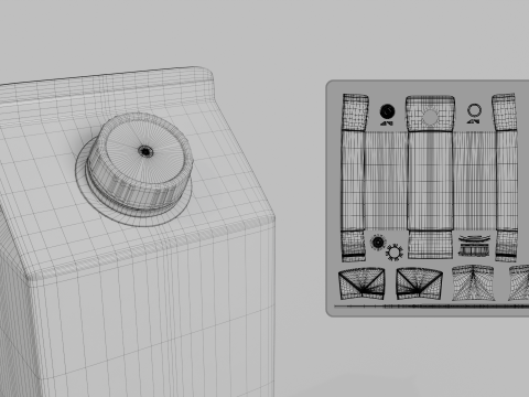 Beverage Carton 1000 ml - Customizable Gable-Top Drink Box 3D 模型