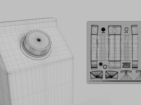 Beverage Carton 1000 ml - Customizable Gable-Top Drink Box 3D Model
