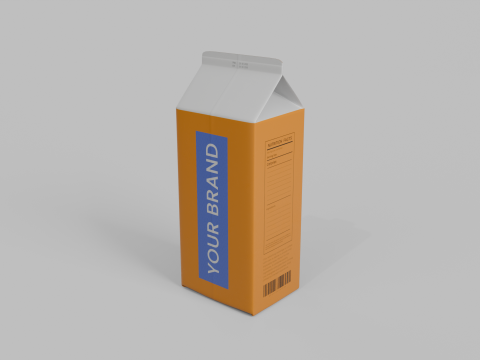 Beverage Carton 750 ml - Customizable Gable-Top Drink Box 3D 模型