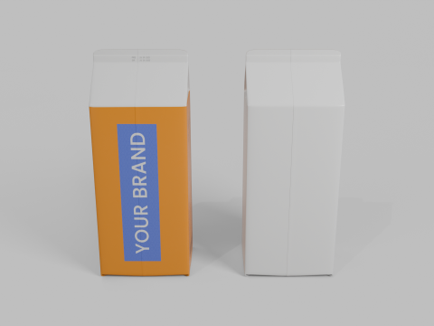 Beverage Carton 750 ml - Customizable Gable-Top Drink Box 3D 模型