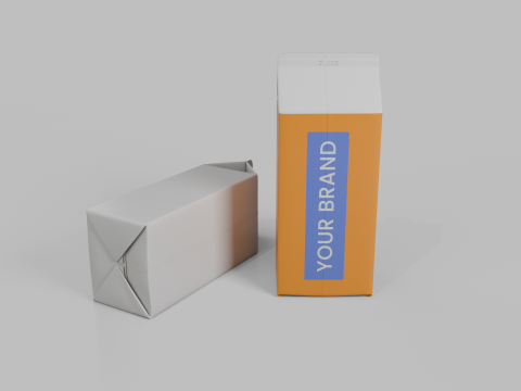 Beverage Carton 750 ml - Customizable Gable-Top Drink Box 3D 模型