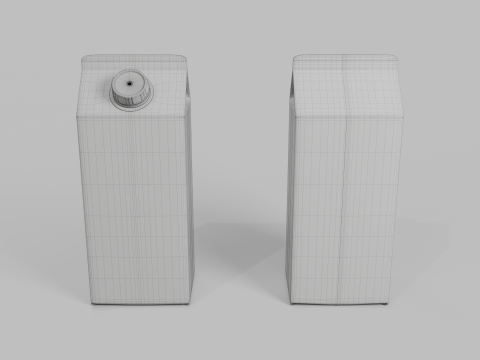 Beverage Carton 750 ml - Customizable Gable-Top Drink Box 3D 模型