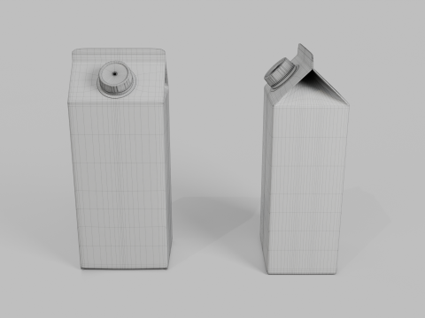 Beverage Carton 750 ml - Customizable Gable-Top Drink Box 3D 模型