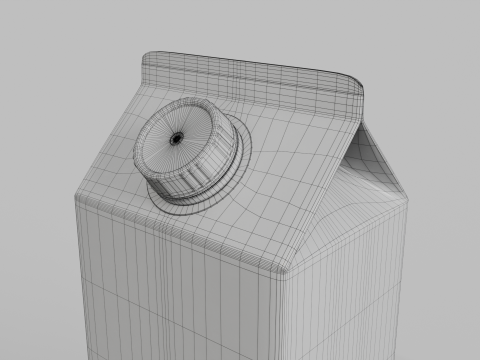 Beverage Carton 750 ml - Customizable Gable-Top Drink Box 3D 模型