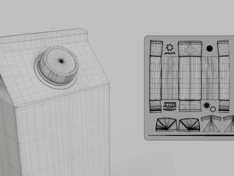 Beverage Carton 750 ml - Customizable Gable-Top Drink Box 3D 模型