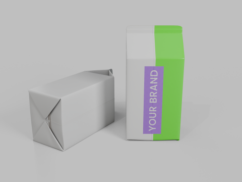 Beverage Carton 500 ml - Customizable Gable-Top Drink Box 3D Model