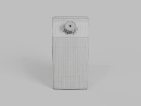 Beverage Carton 500 ml - Customizable Gable-Top Drink Box 3D Model