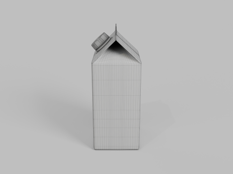 Beverage Carton 500 ml - Customizable Gable-Top Drink Box 3D Model