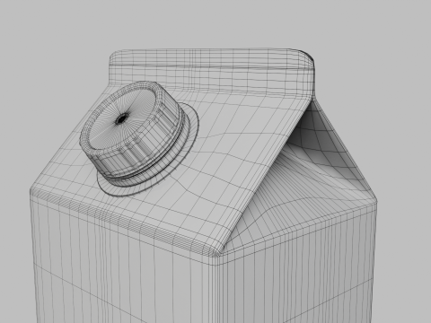 Beverage Carton 500 ml - Customizable Gable-Top Drink Box 3D Model