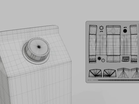 Beverage Carton 500 ml - Customizable Gable-Top Drink Box 3D Model