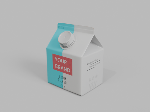 Beverage Carton 250 ml - Customizable Gable-Top Drink Box 3D Modell