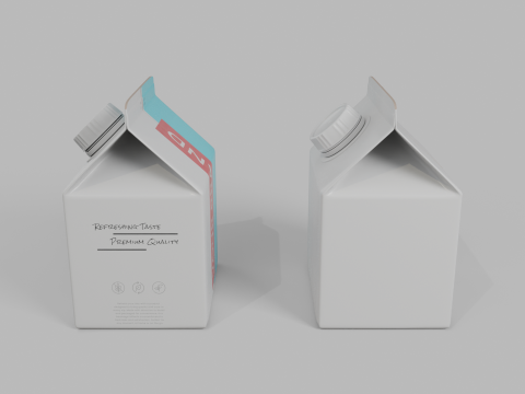 Beverage Carton 250 ml - Customizable Gable-Top Drink Box 3D Modell
