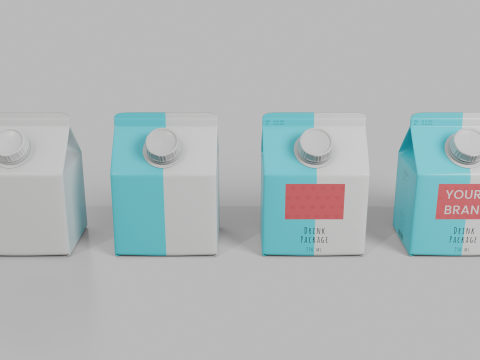 Beverage Carton 250 ml - Customizable Gable-Top Drink Box 3D Modell