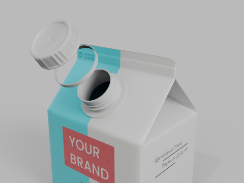 Beverage Carton 250 ml - Customizable Gable-Top Drink Box 3D Modell