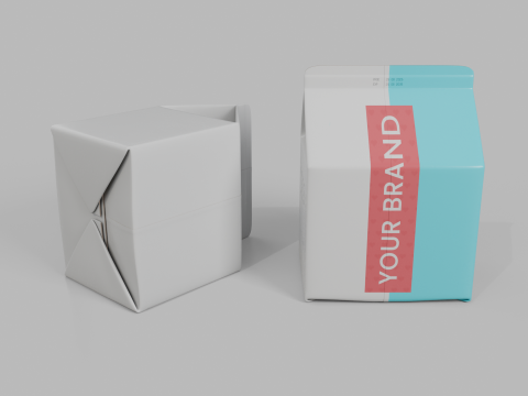Beverage Carton 250 ml - Customizable Gable-Top Drink Box 3D Modell