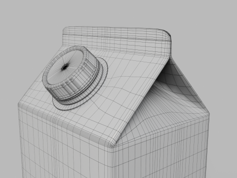 Beverage Carton 250 ml - Customizable Gable-Top Drink Box 3D Modell