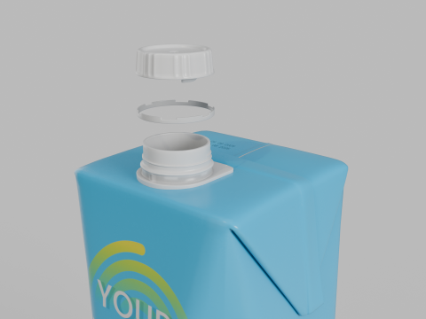 Beverage Carton 1L- Customizable Prism Drink Box Modelo 3D