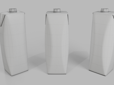 Beverage Carton 1L- Customizable Prism Drink Box Modelo 3D