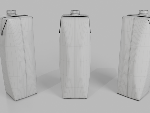 Beverage Carton 1L- Customizable Prism Drink Box Modelo 3D